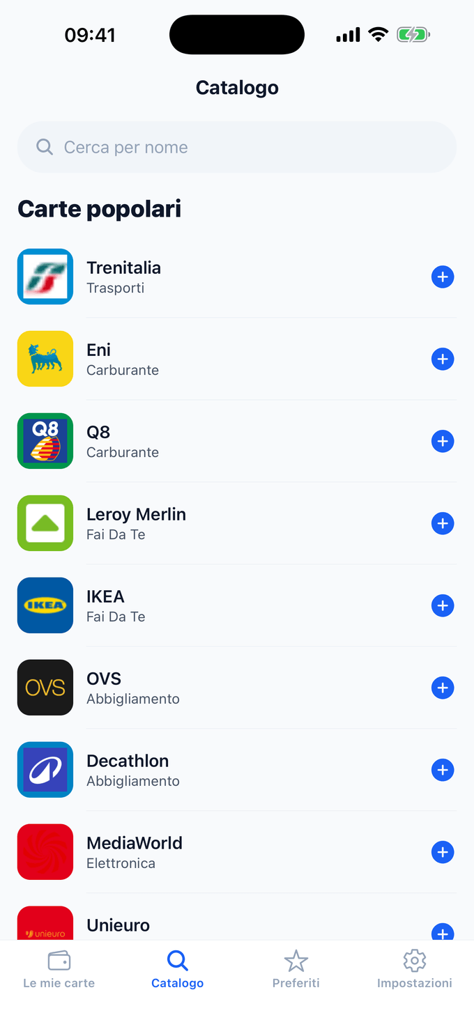 Aggiungi dai negozi che ami